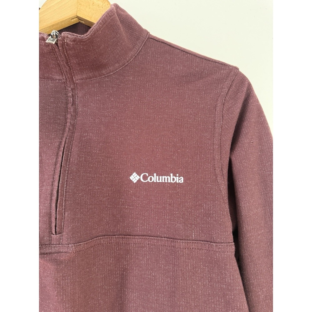 Columbia Men's 1/4 Zip‎ Pullover Omni Wick Burgundy Long Sleeve